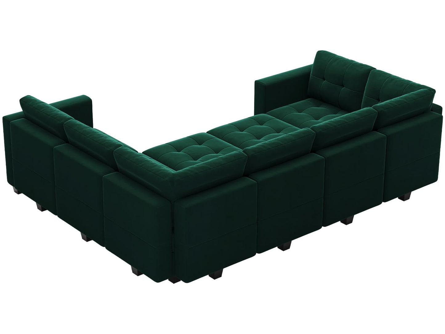 Modular Sleeper Sofa Sectional Couch with Storage Seats Velvet Convertible Sectional EK HOME FURNITURE