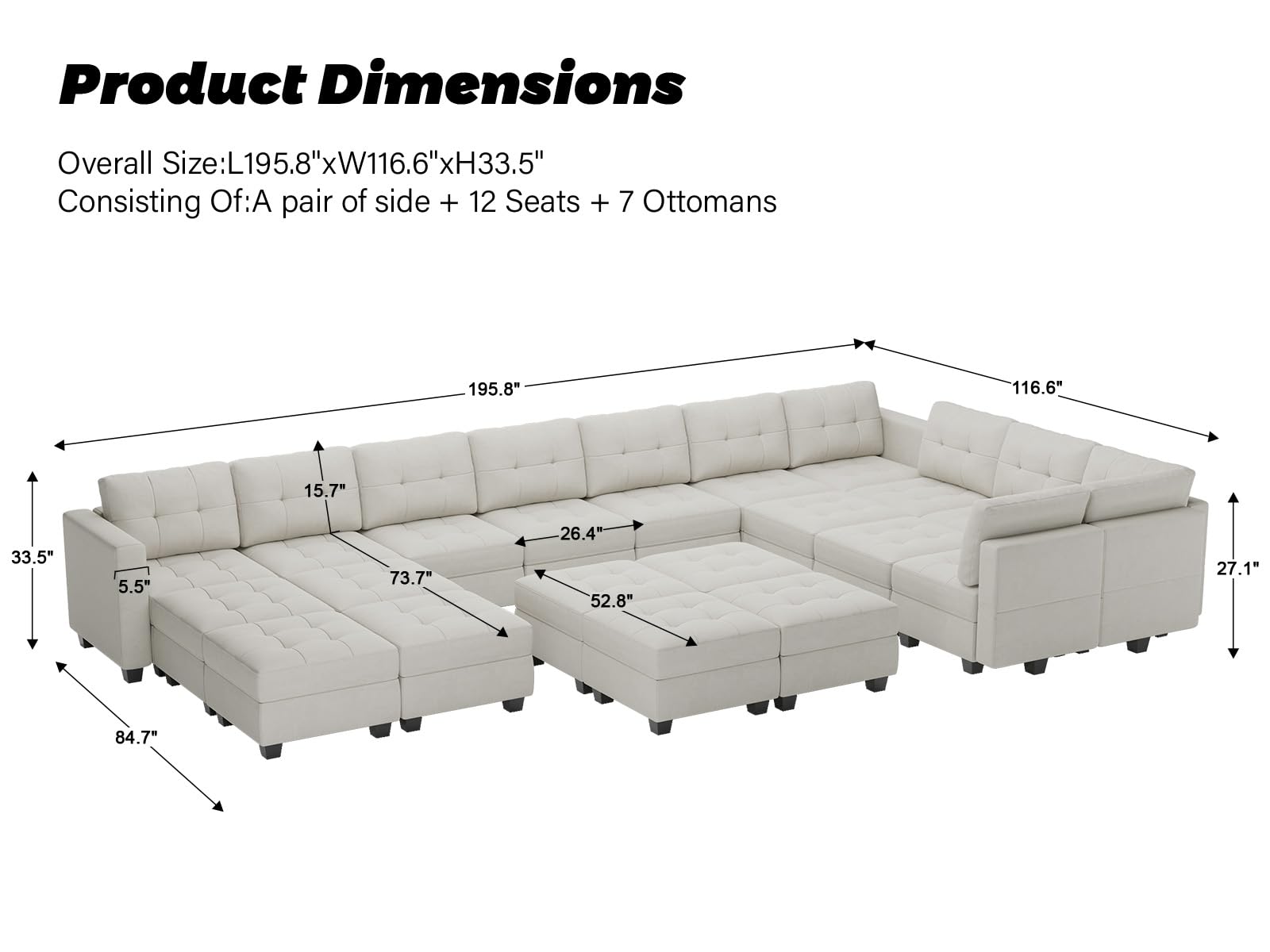 Modular Sleeper Sofa Sectional Couch with Storage Seats Velvet Convertible Sectional EK HOME FURNITURE