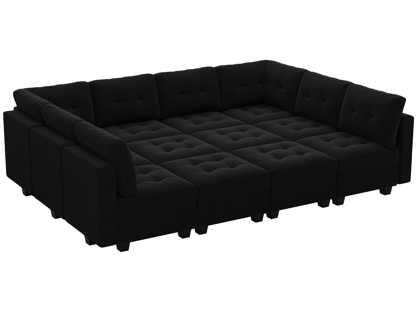 Modular Sleeper Sofa Sectional Couch with Storage Seats Velvet Convertible Sectional EK HOME FURNITURE