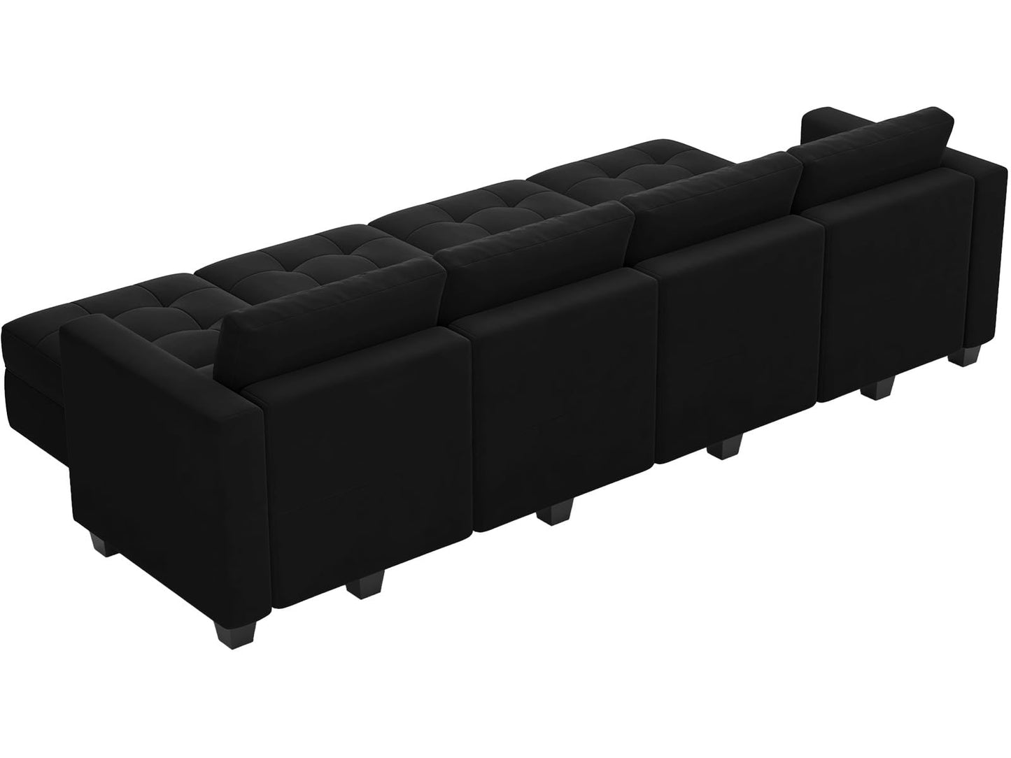 Modular Sleeper Sofa Sectional Couch with Storage Seats Velvet Convertible Sectional EK HOME FURNITURE