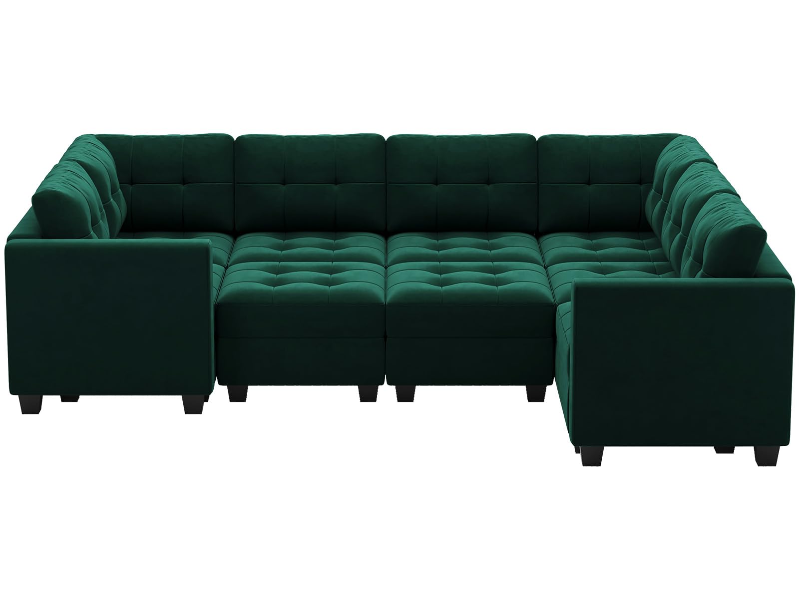 Modular Sleeper Sofa Sectional Couch with Storage Seats Velvet Convertible Sectional EK HOME FURNITURE