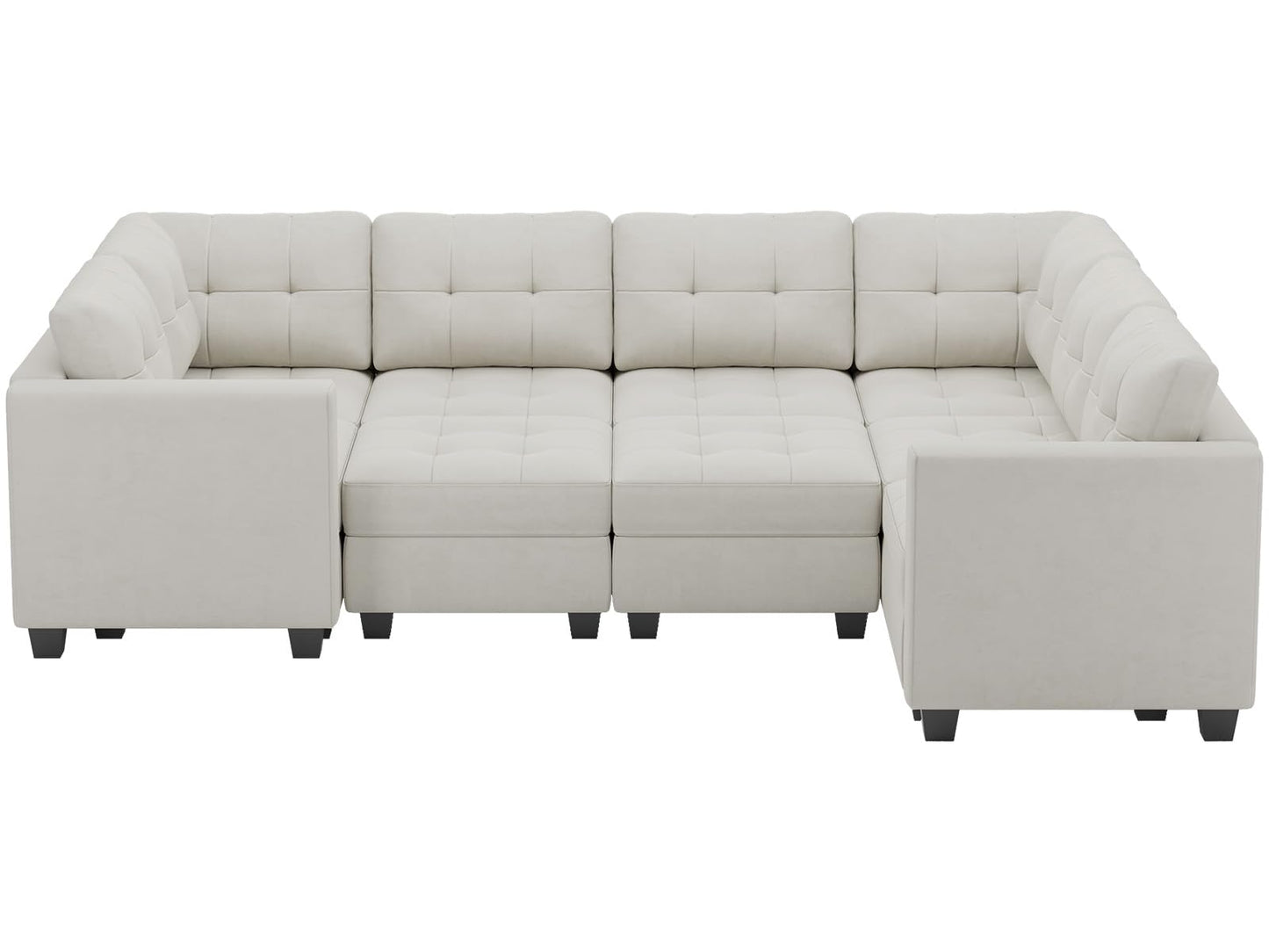 Modular Sleeper Sofa Sectional Couch with Storage Seats Velvet Convertible Sectional EK HOME FURNITURE