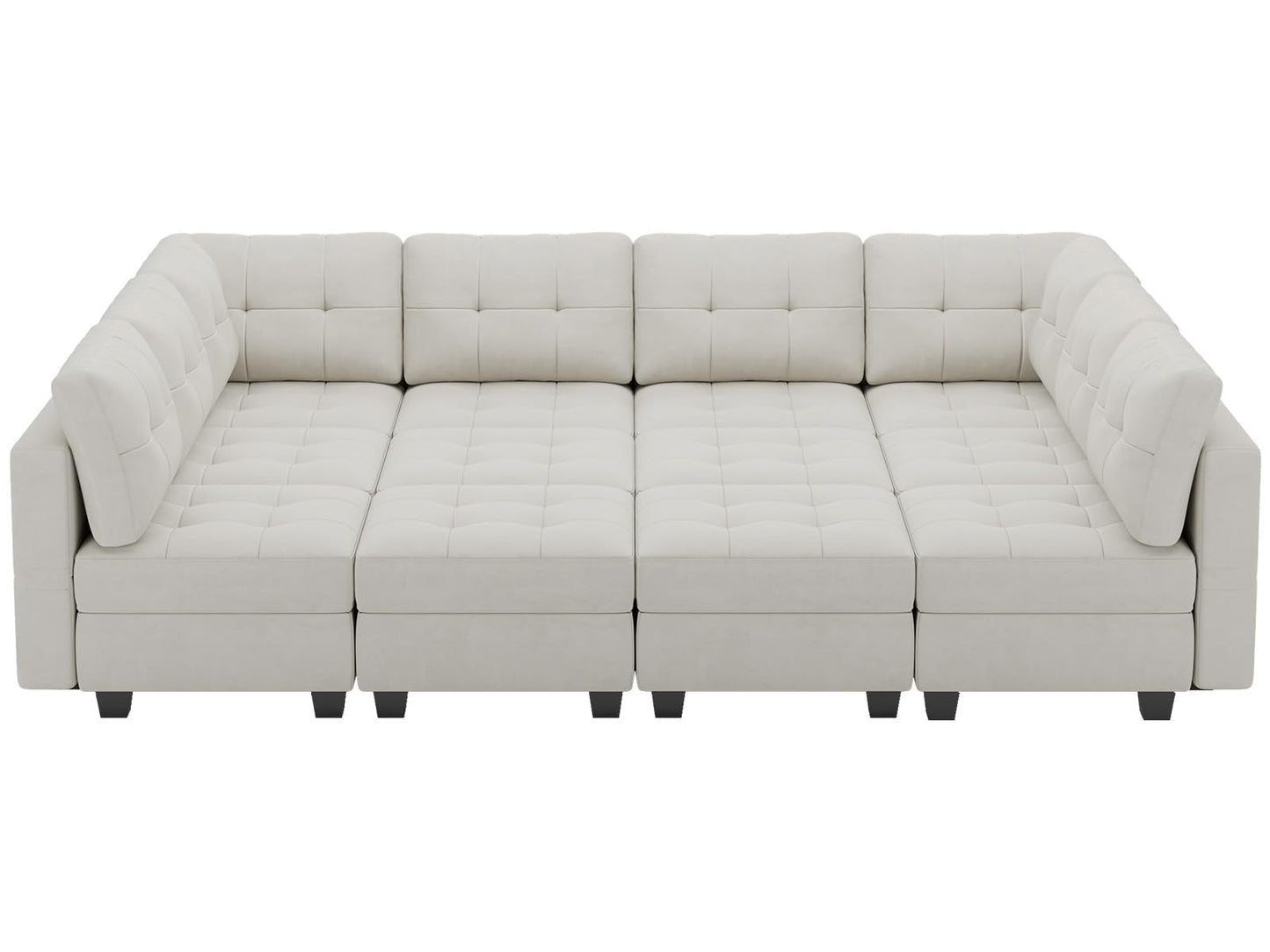 Modular Sleeper Sofa Sectional Couch with Storage Seats Velvet Convertible Sectional EK HOME FURNITURE