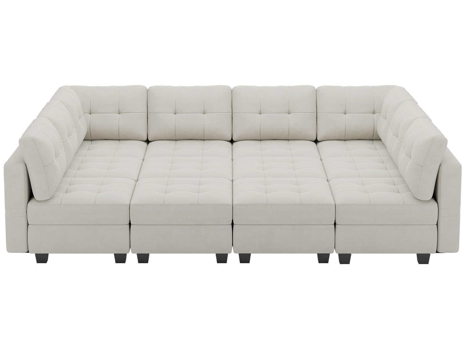 Modular Sleeper Sofa Sectional Couch with Storage Seats Velvet Convertible Sectional EK HOME FURNITURE