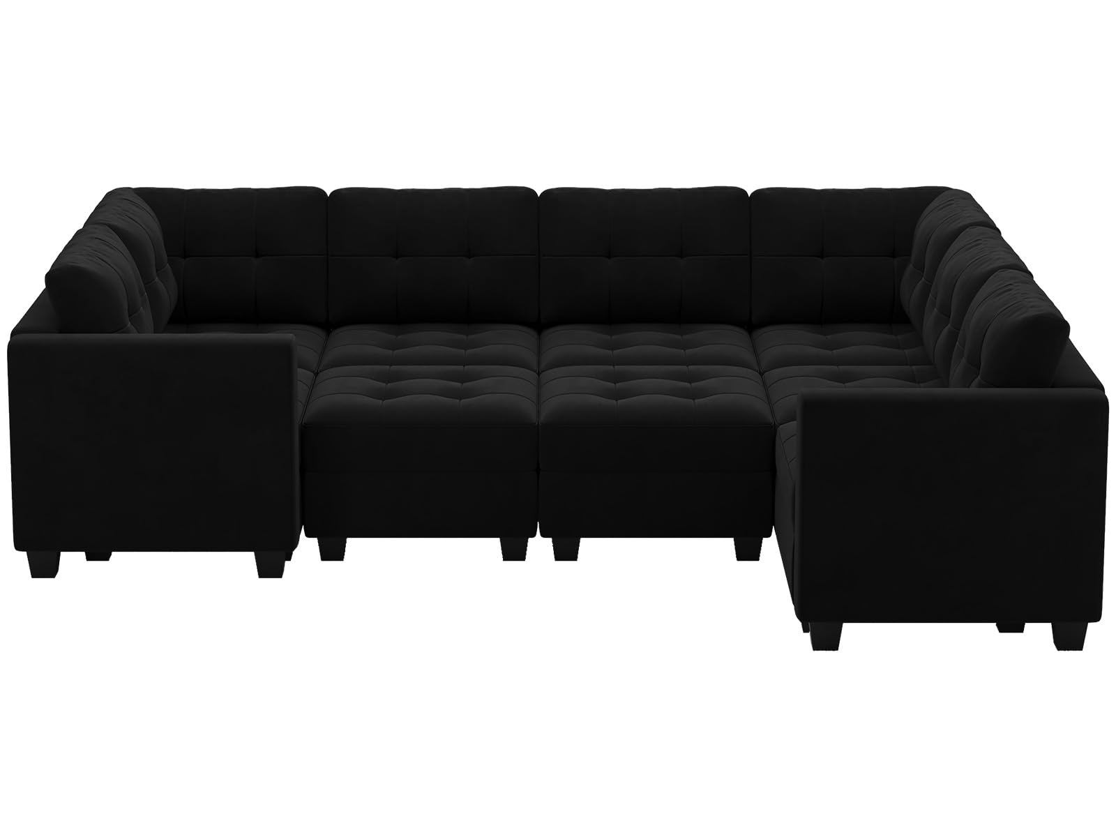 Modular Sleeper Sofa Sectional Couch with Storage Seats Velvet Convertible Sectional EK HOME FURNITURE