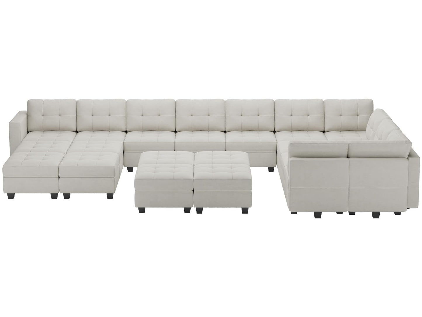 Modular Sleeper Sofa Sectional Couch with Storage Seats Velvet Convertible Sectional EK HOME FURNITURE