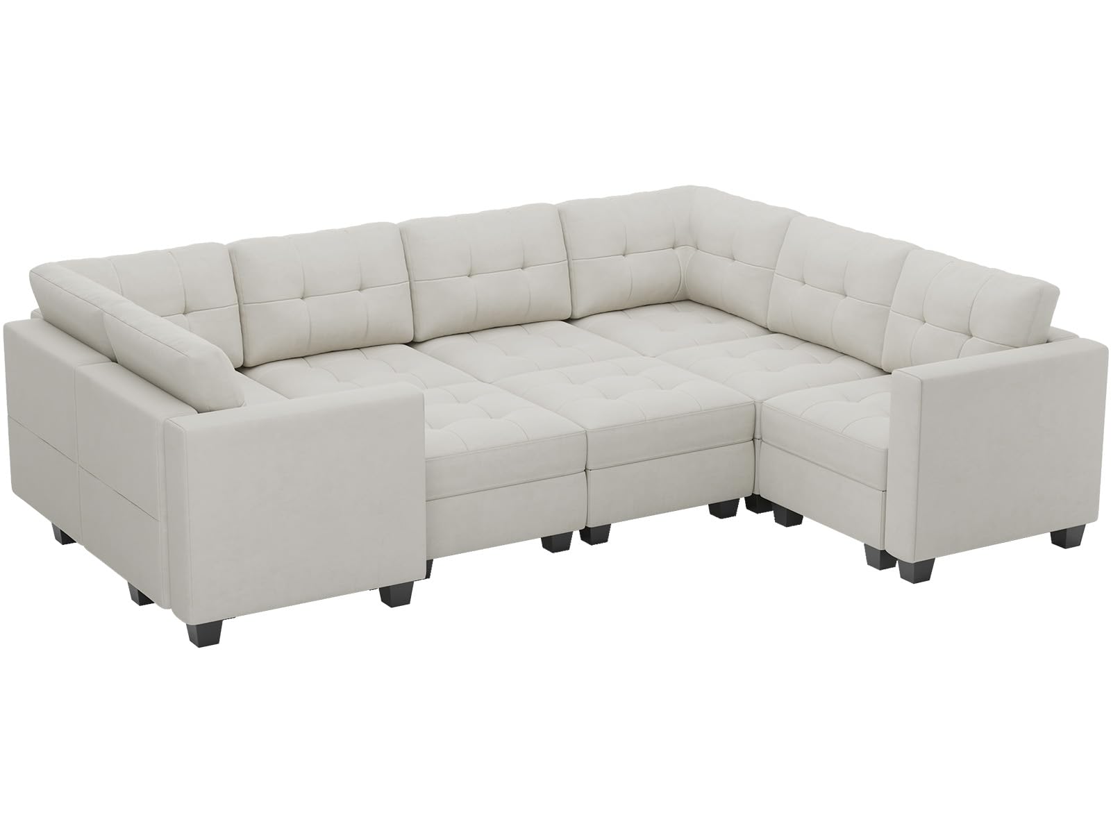 Modular Sleeper Sofa Sectional Couch with Storage Seats Velvet Convertible Sectional EK HOME FURNITURE