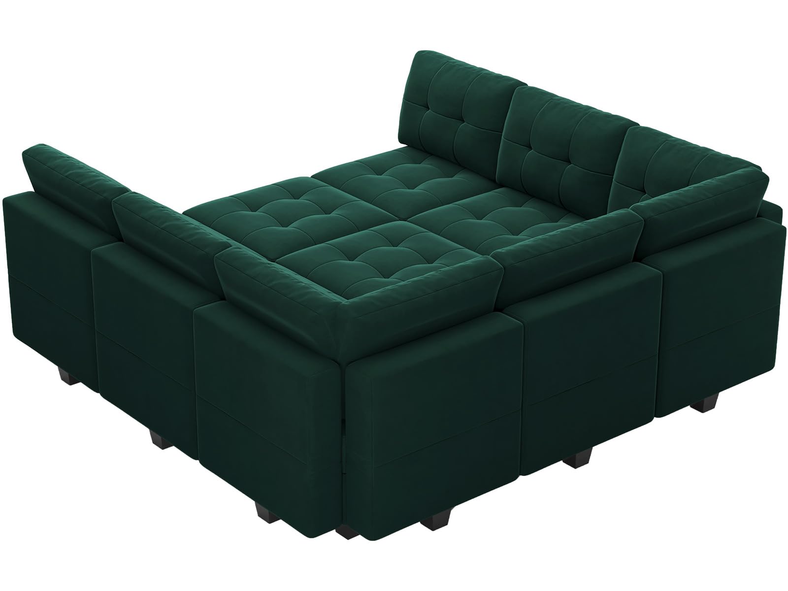 Modular Sleeper Sofa Sectional Couch with Storage Seats Velvet Convertible Sectional EK HOME FURNITURE