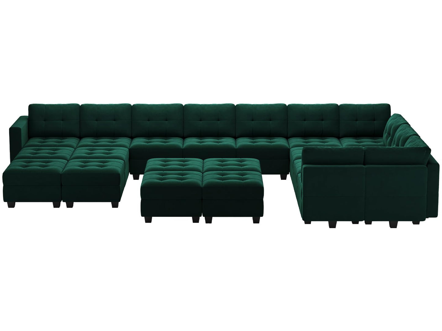 Modular Sleeper Sofa Sectional Couch with Storage Seats Velvet Convertible Sectional EK HOME FURNITURE