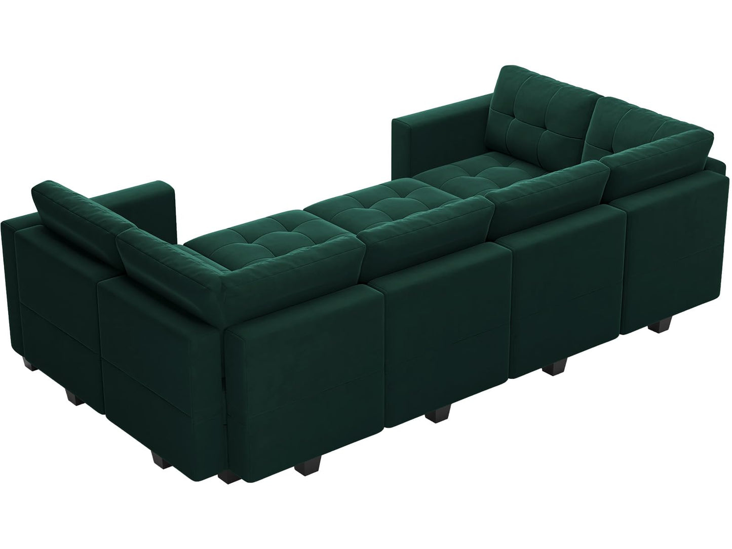 Modular Sleeper Sofa Sectional Couch with Storage Seats Velvet Convertible Sectional EK HOME FURNITURE