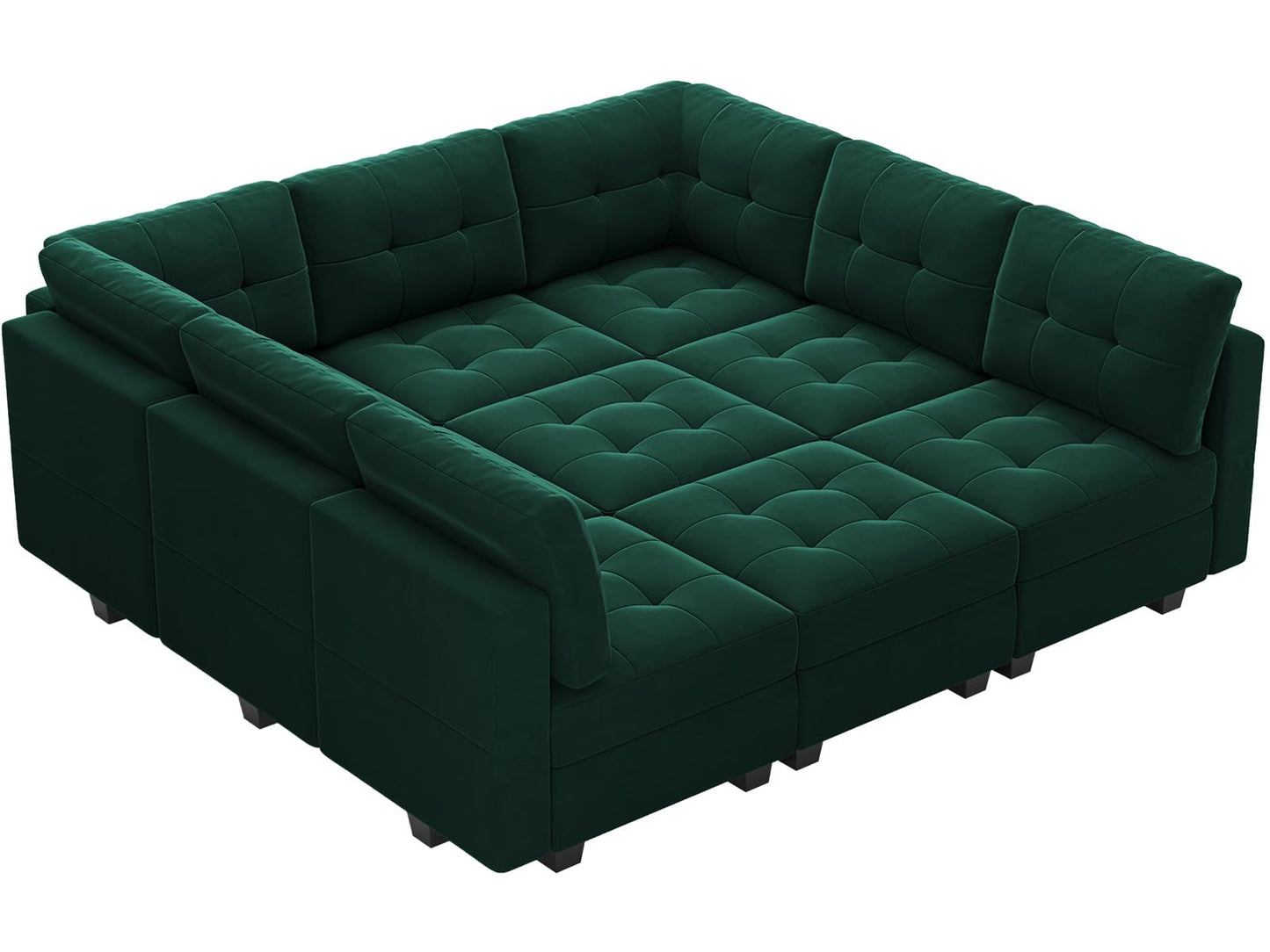 Modular Sleeper Sofa Sectional Couch with Storage Seats Velvet Convertible Sectional EK HOME FURNITURE