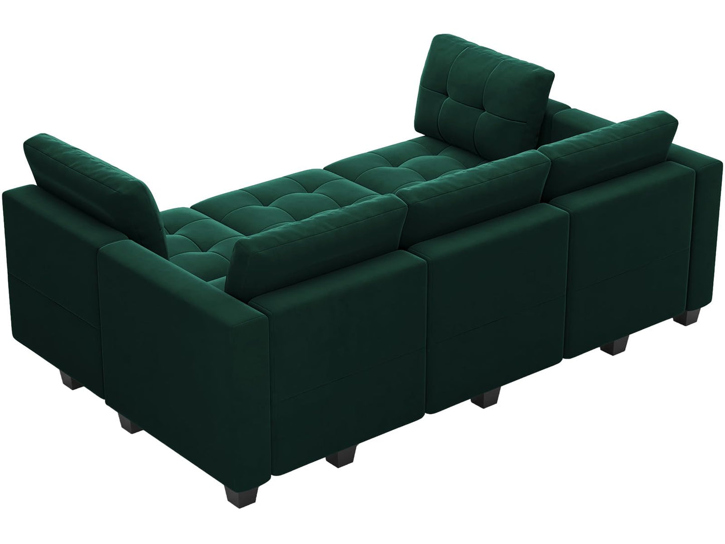 Modular Sleeper Sofa Sectional Couch with Storage Seats Velvet Convertible Sectional EK HOME FURNITURE