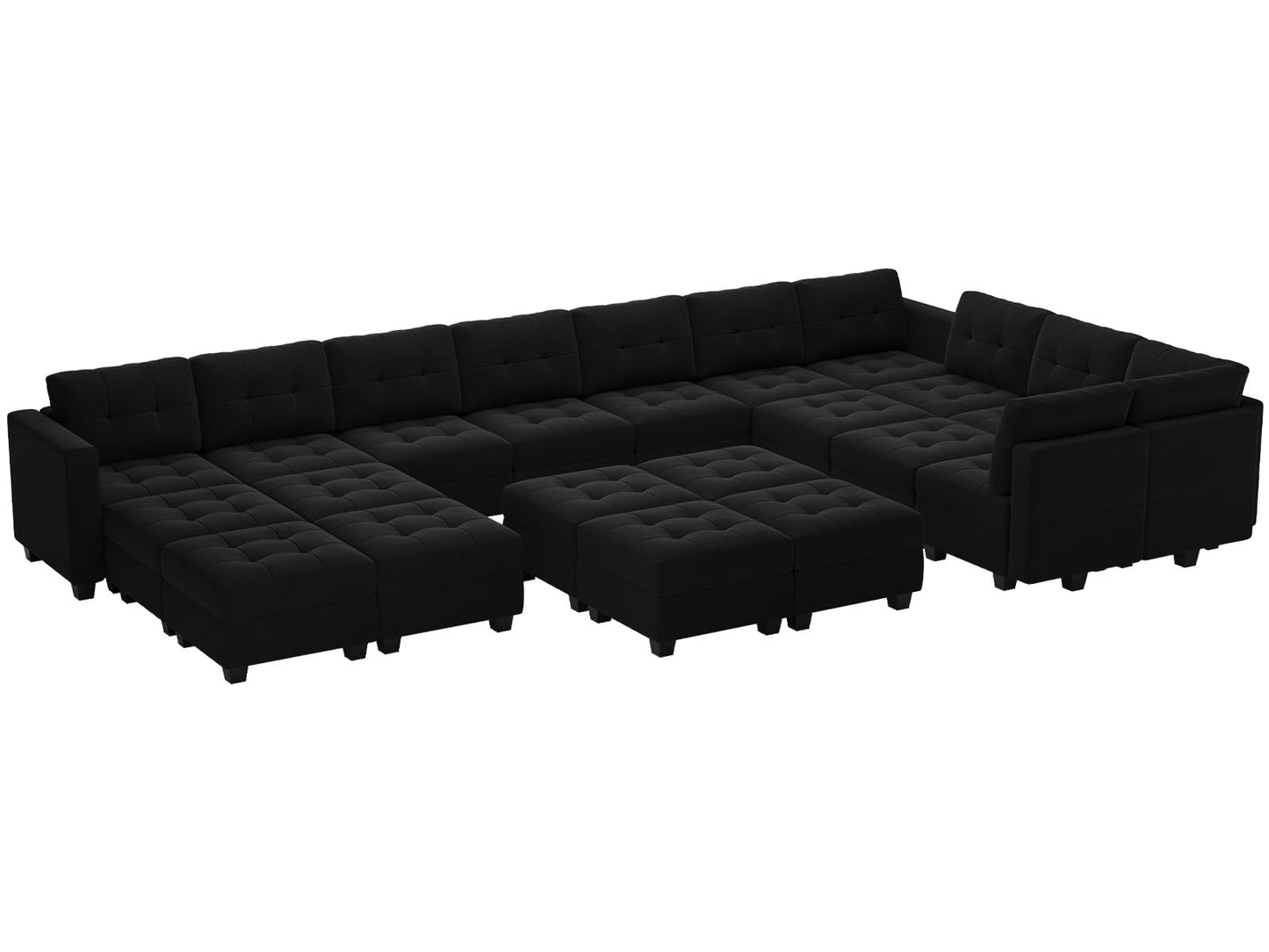 Modular Sleeper Sofa Sectional Couch with Storage Seats Velvet Convertible Sectional EK HOME FURNITURE