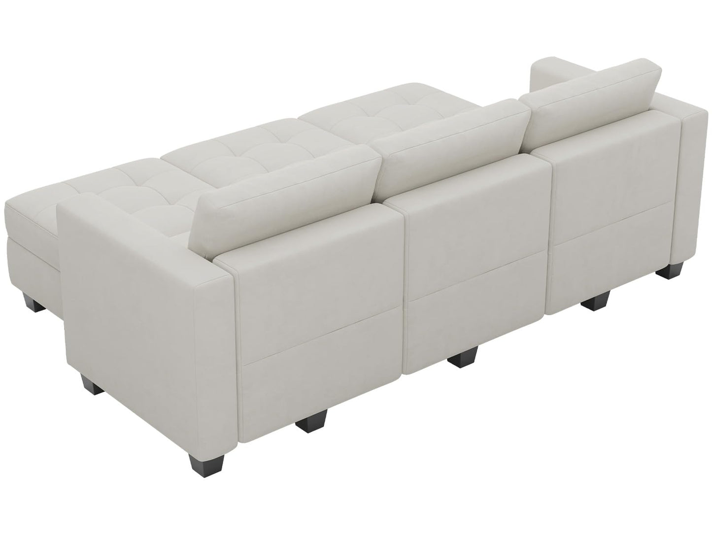 Modular Sleeper Sofa Sectional Couch with Storage Seats Velvet Convertible Sectional EK HOME FURNITURE