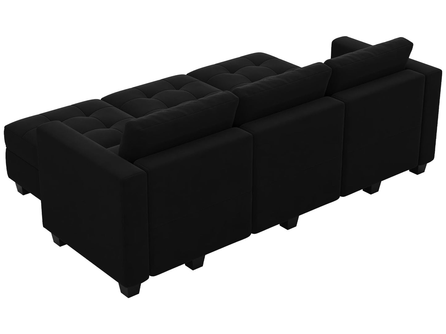 Modular Sleeper Sofa Sectional Couch with Storage Seats Velvet Convertible Sectional EK HOME FURNITURE