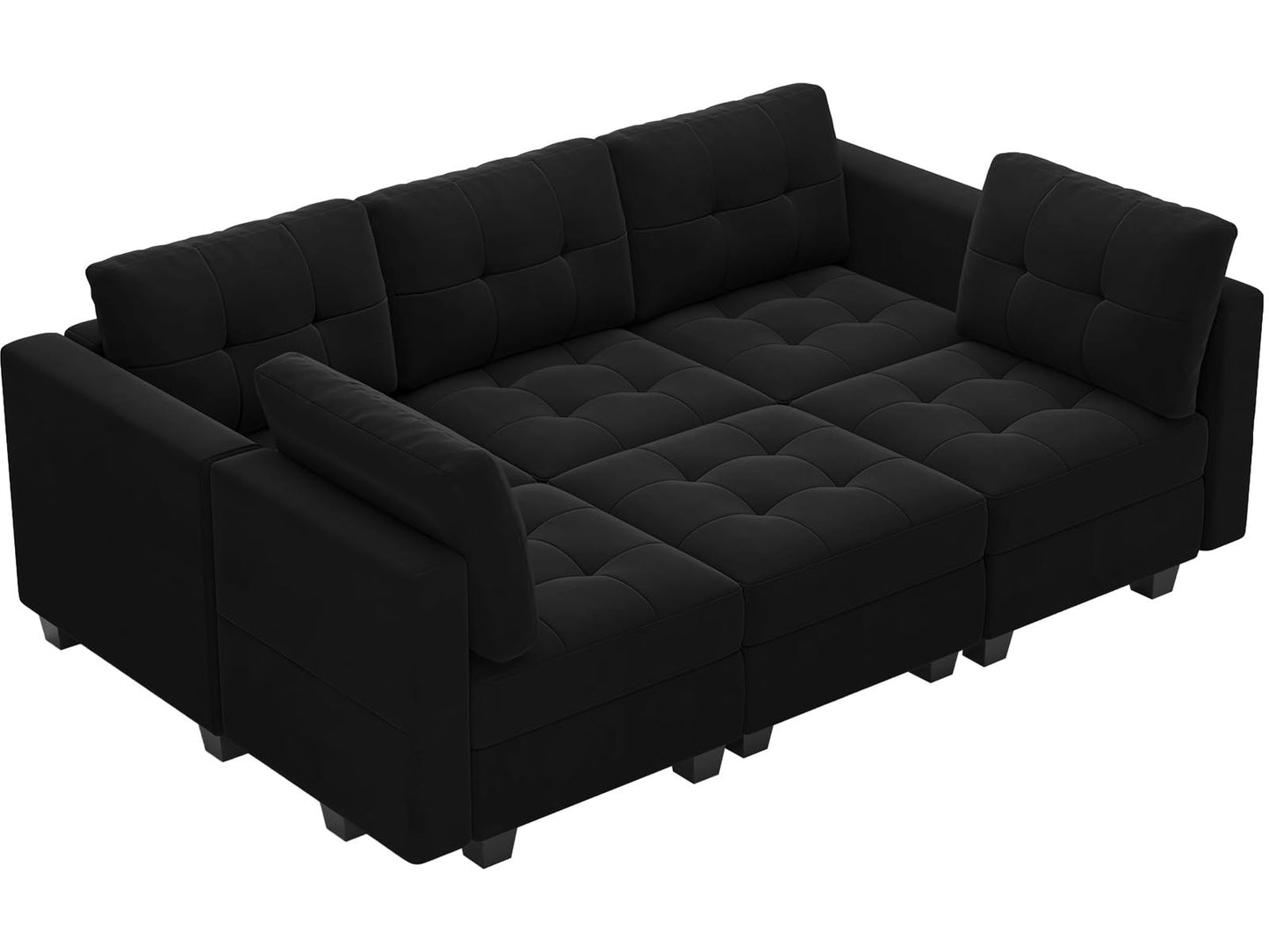 Modular Sleeper Sofa Sectional Couch with Storage Seats Velvet Convertible Sectional EK HOME FURNITURE