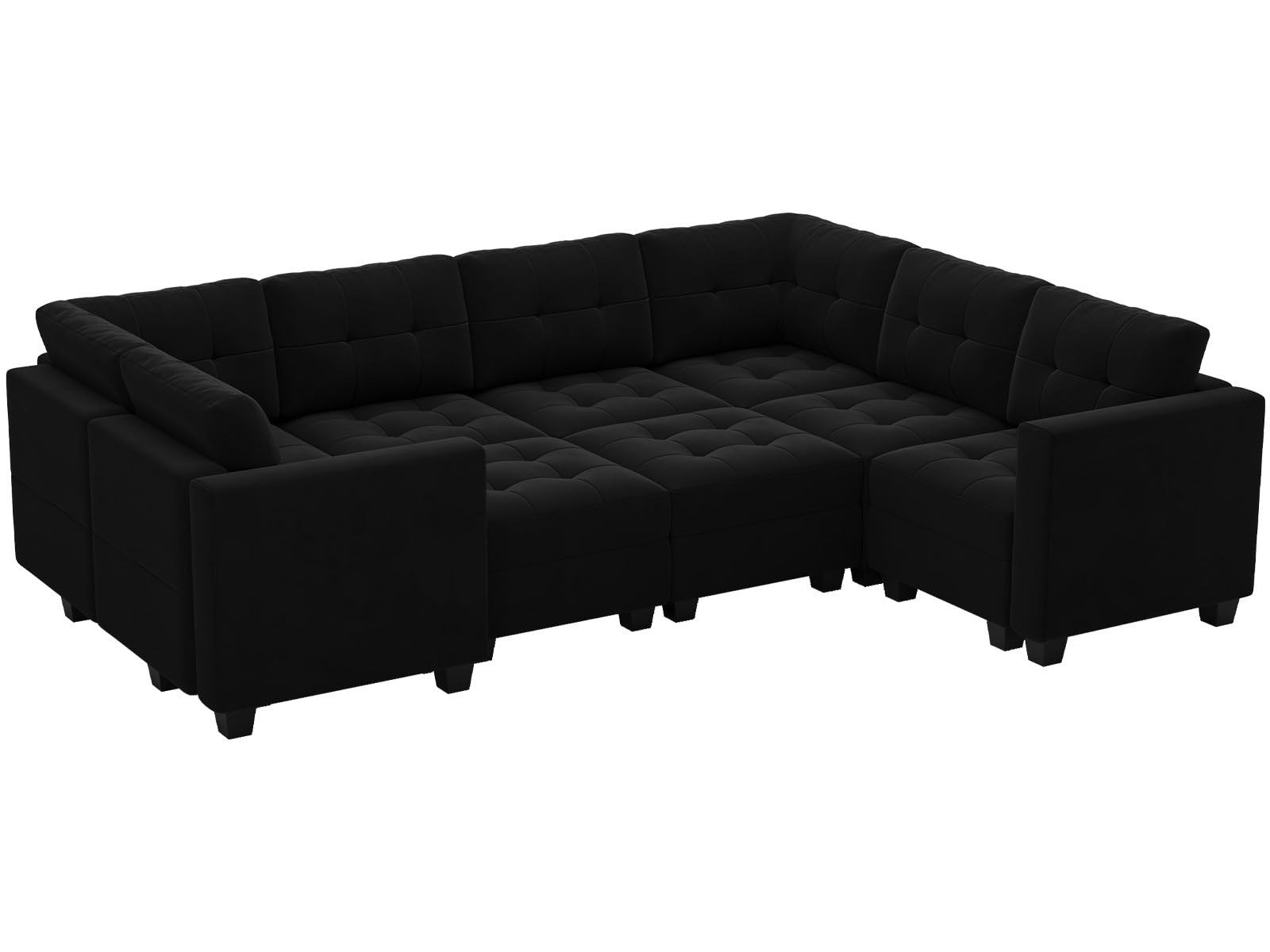 Modular Sleeper Sofa Sectional Couch with Storage Seats Velvet Convertible Sectional EK HOME FURNITURE