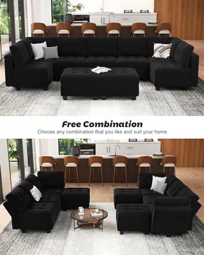 Modular Sleeper Sofa Sectional Couch with Storage Seats Velvet Convertible Sectional EK HOME FURNITURE