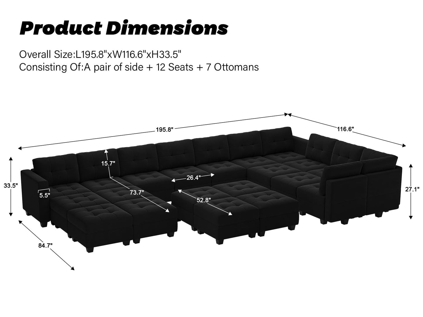 Modular Sleeper Sofa Sectional Couch with Storage Seats Velvet Convertible Sectional EK HOME FURNITURE