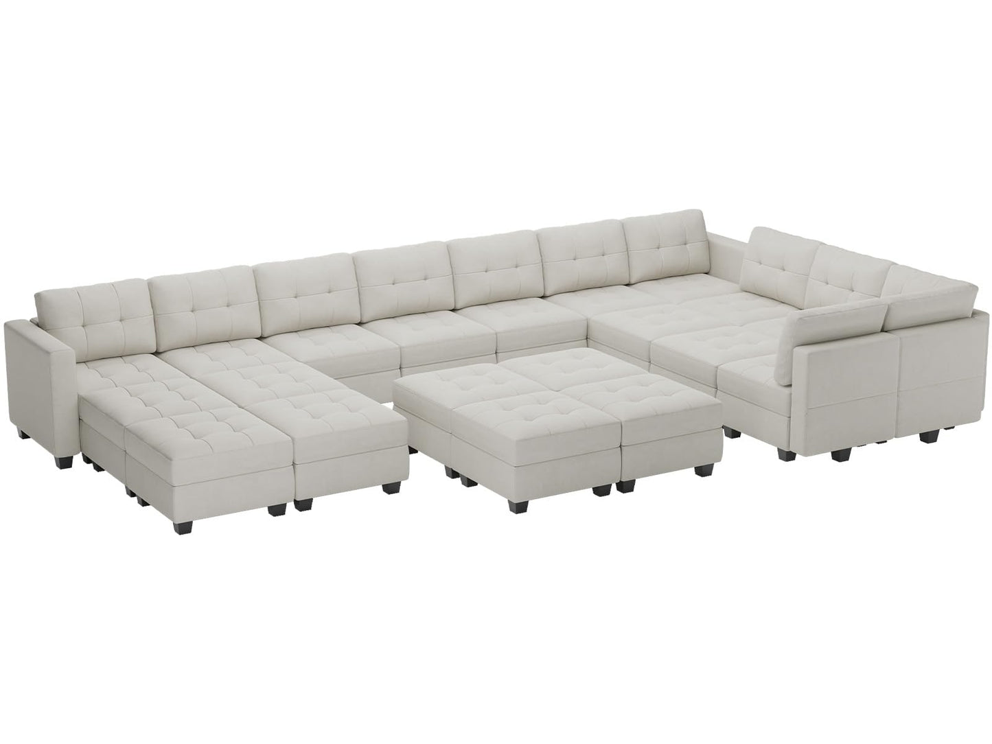 Modular Sleeper Sofa Sectional Couch with Storage Seats Velvet Convertible Sectional EK HOME FURNITURE