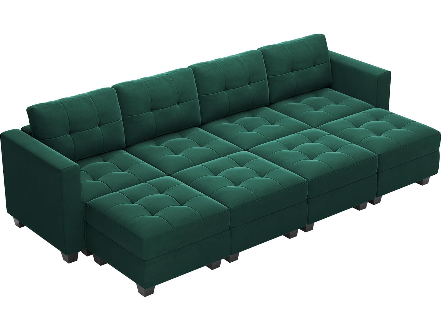 Modular Sleeper Sofa Sectional Couch with Storage Seats Velvet Convertible Sectional EK HOME FURNITURE