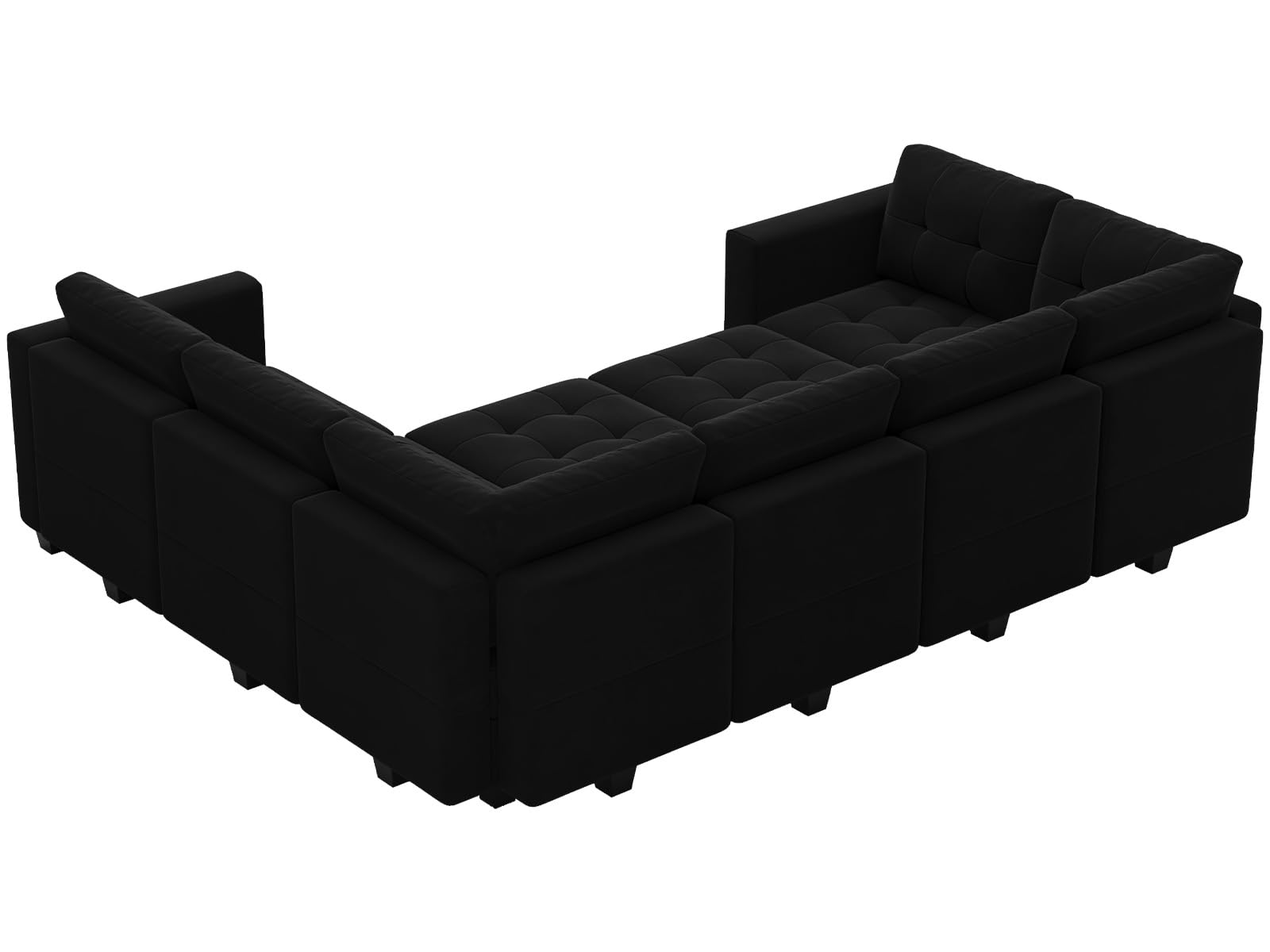 Modular Sleeper Sofa Sectional Couch with Storage Seats Velvet Convertible Sectional EK HOME FURNITURE