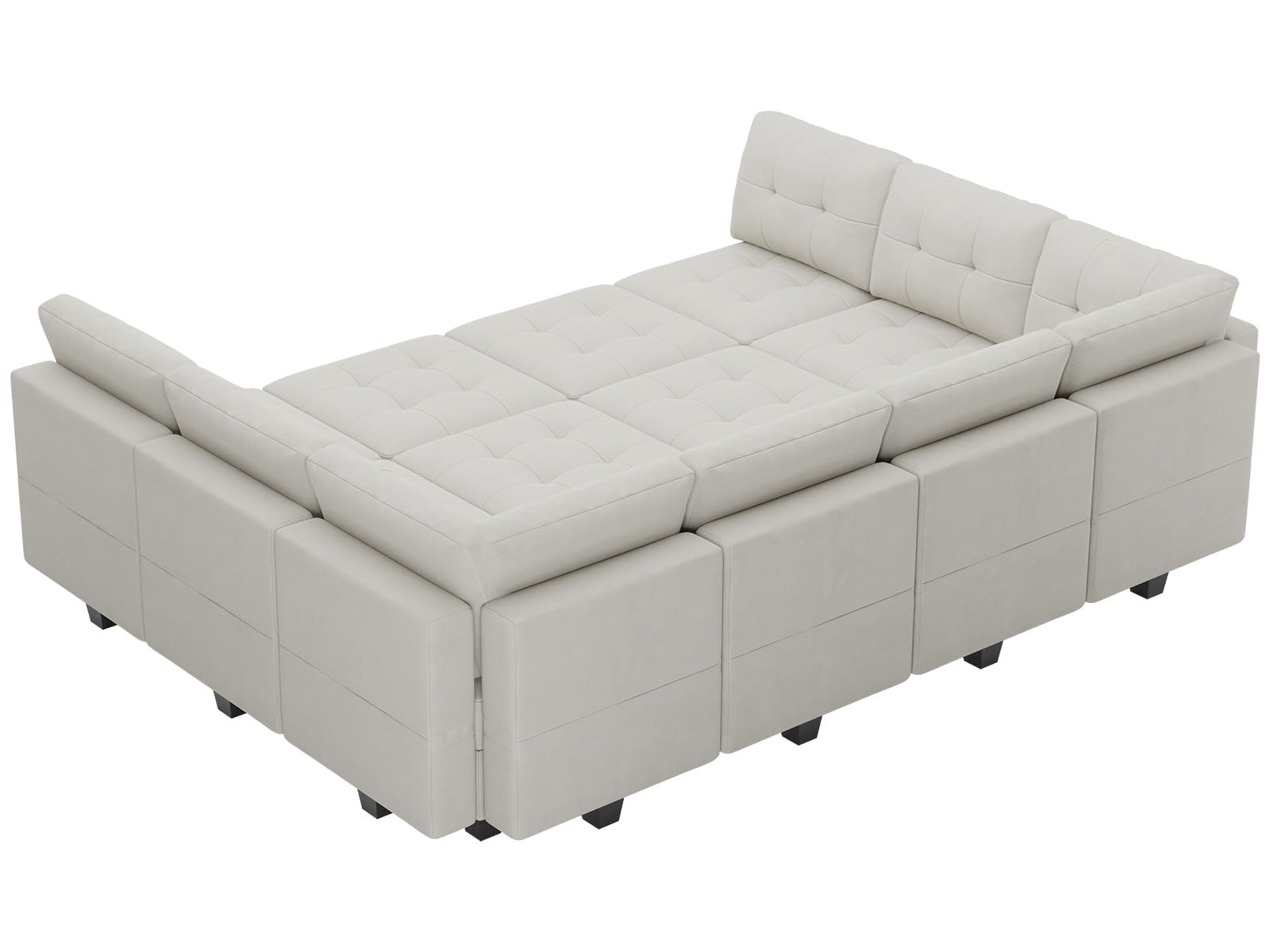 Modular Sleeper Sofa Sectional Couch with Storage Seats Velvet Convertible Sectional EK HOME FURNITURE