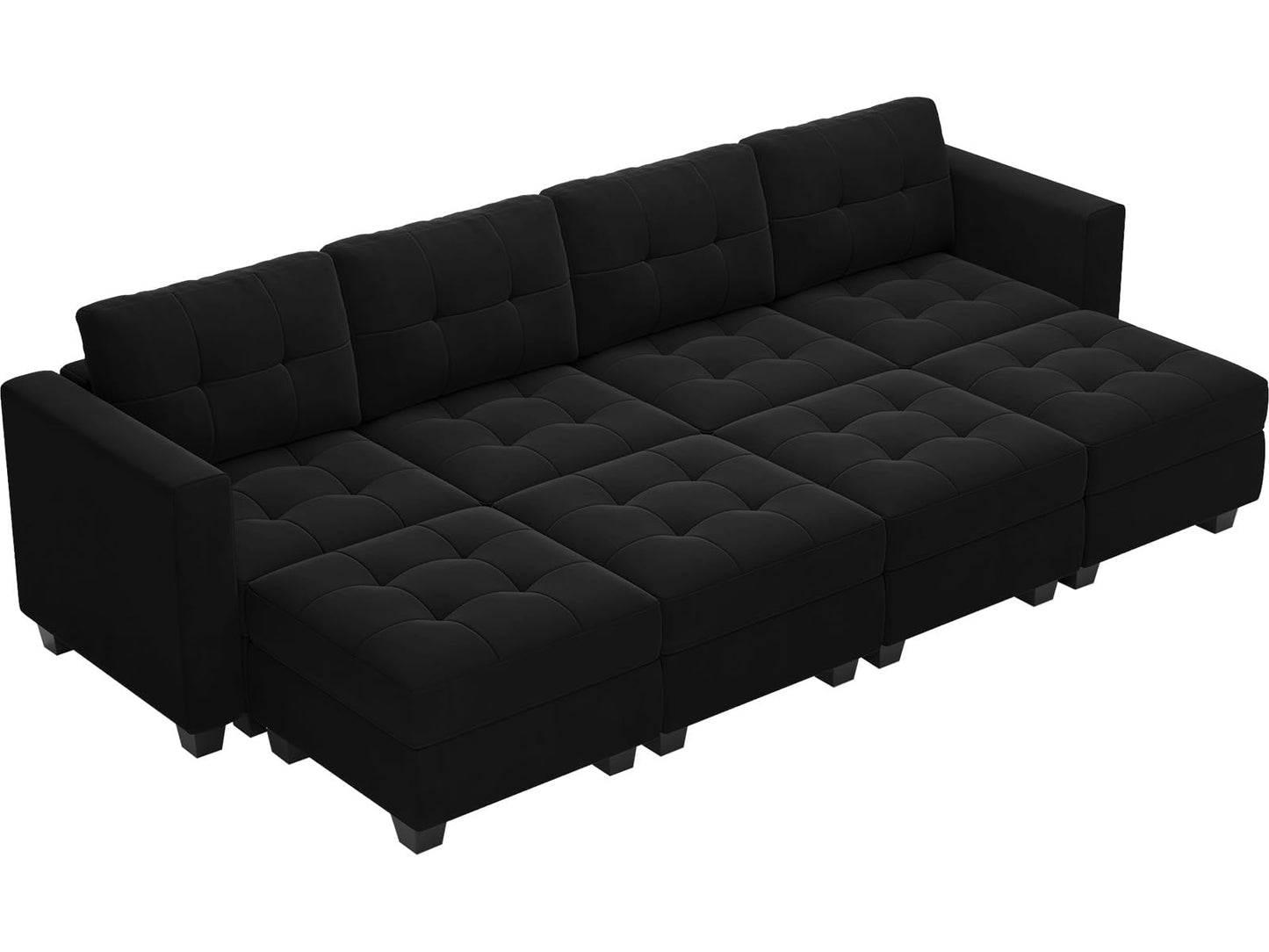 Modular Sleeper Sofa Sectional Couch with Storage Seats Velvet Convertible Sectional EK HOME FURNITURE