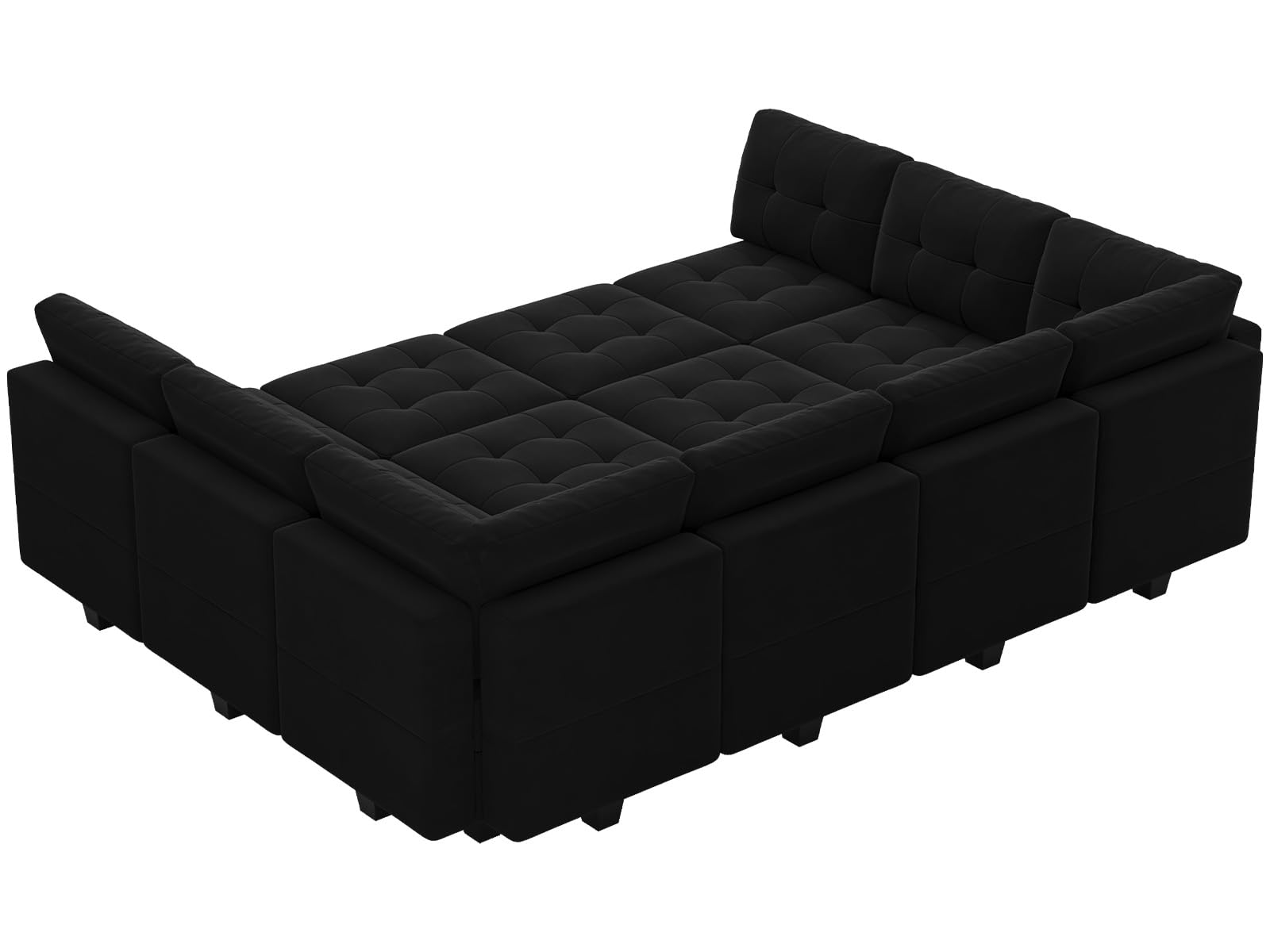 Modular Sleeper Sofa Sectional Couch with Storage Seats Velvet Convertible Sectional EK HOME FURNITURE