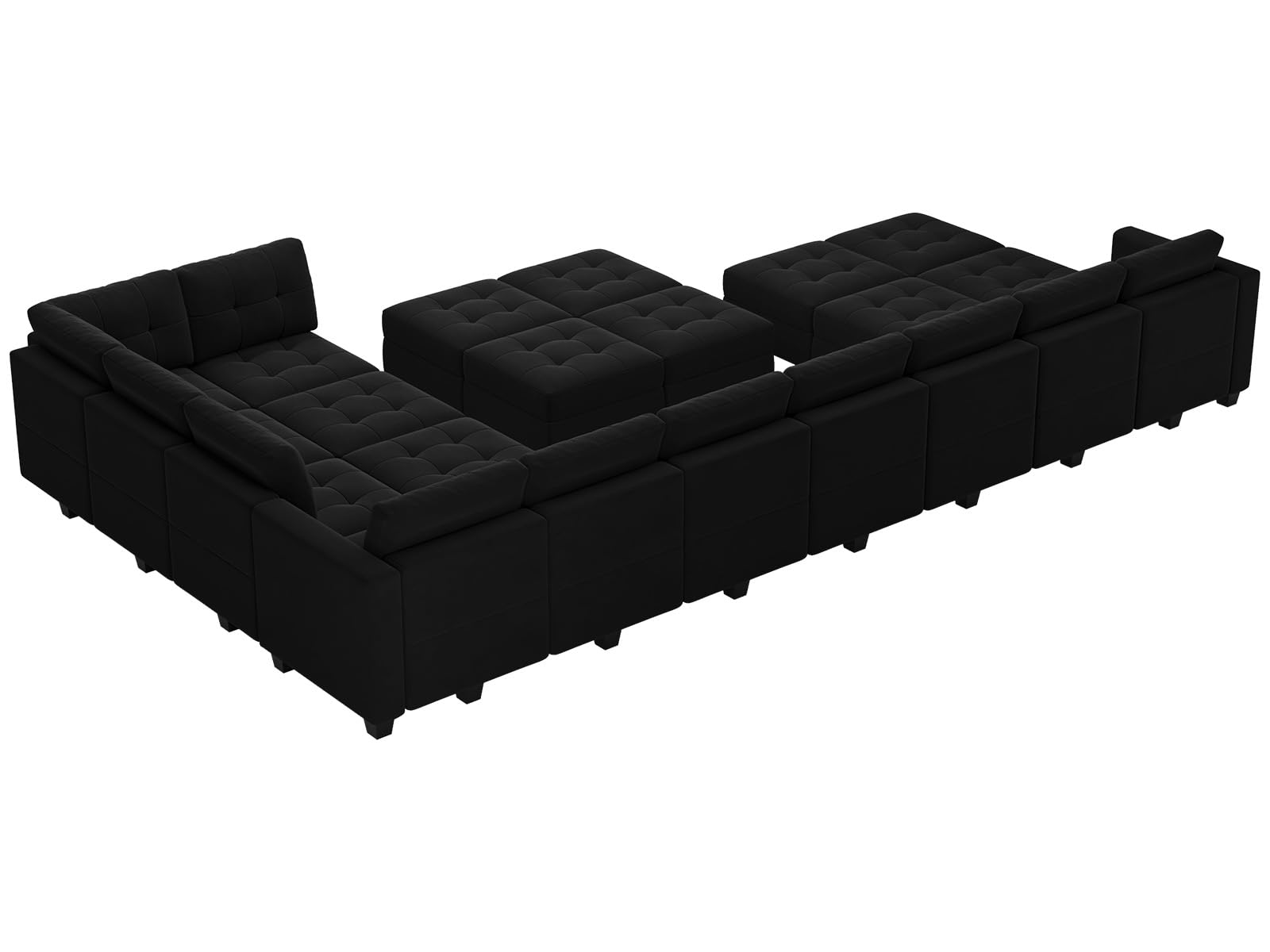 Modular Sleeper Sofa Sectional Couch with Storage Seats Velvet Convertible Sectional EK HOME FURNITURE