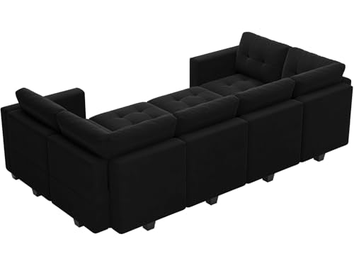 Modular Sleeper Sofa Sectional Couch with Storage Seats Velvet Convertible Sectional EK HOME FURNITURE