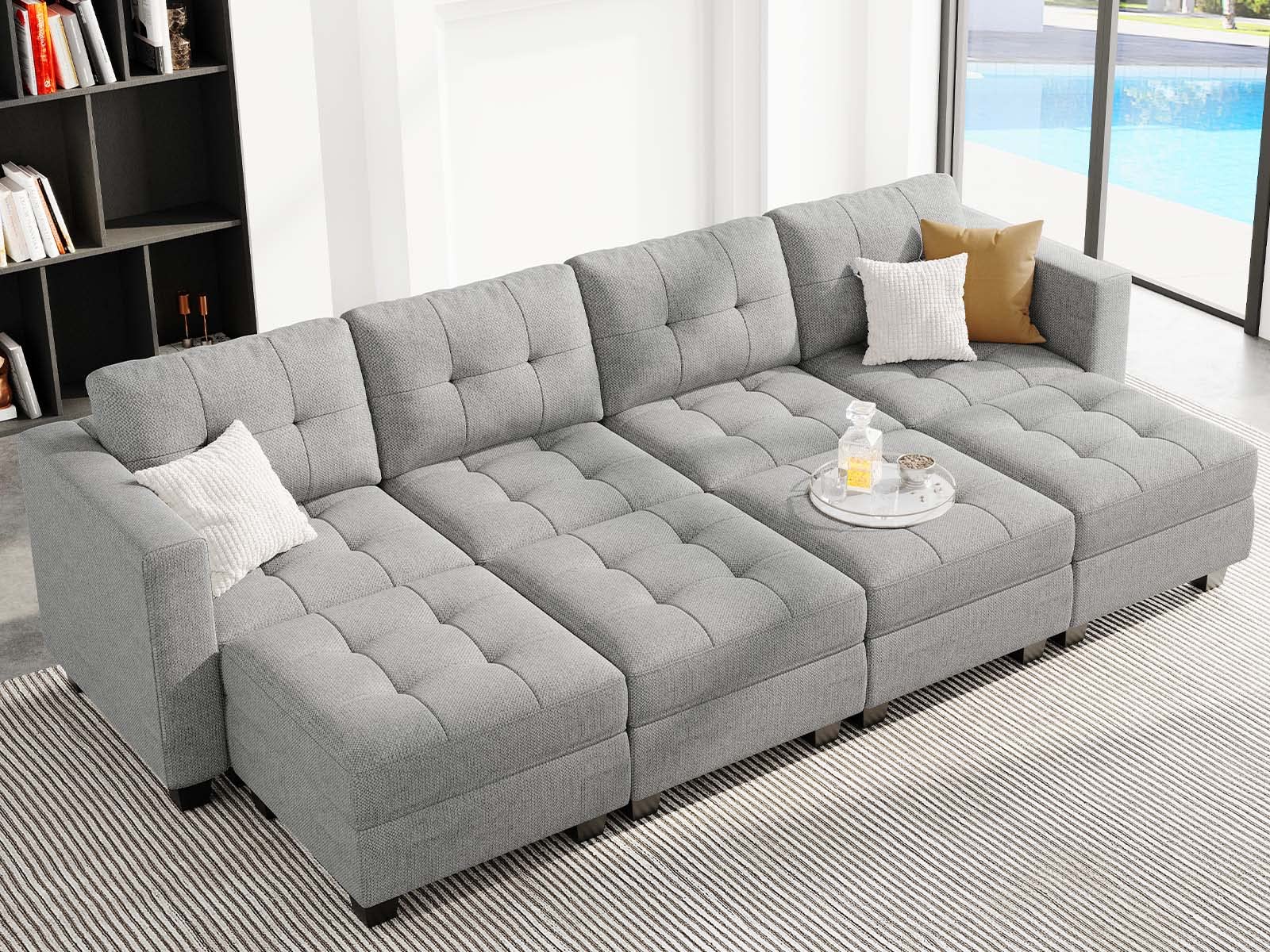 Modular Sofa Bed Set Sectional Oversized Couch Storage Seats EK HOME FURNITURE