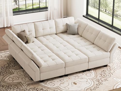 Modular Sofa Bed Set Sectional Oversized Couch Storage Seats EK HOME FURNITURE