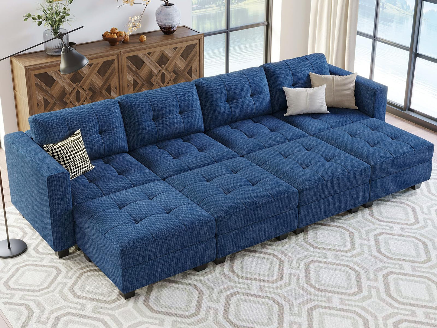 Modular Sofa Bed Set Sectional Oversized Couch Storage Seats EK HOME FURNITURE