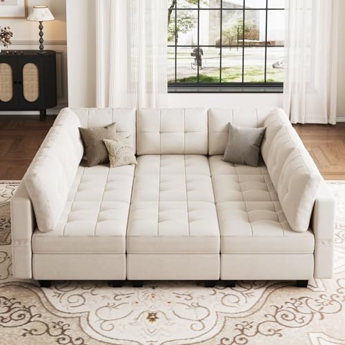 Modular Sofa Bed Set Sectional Oversized Couch Storage Seats EK HOME FURNITURE