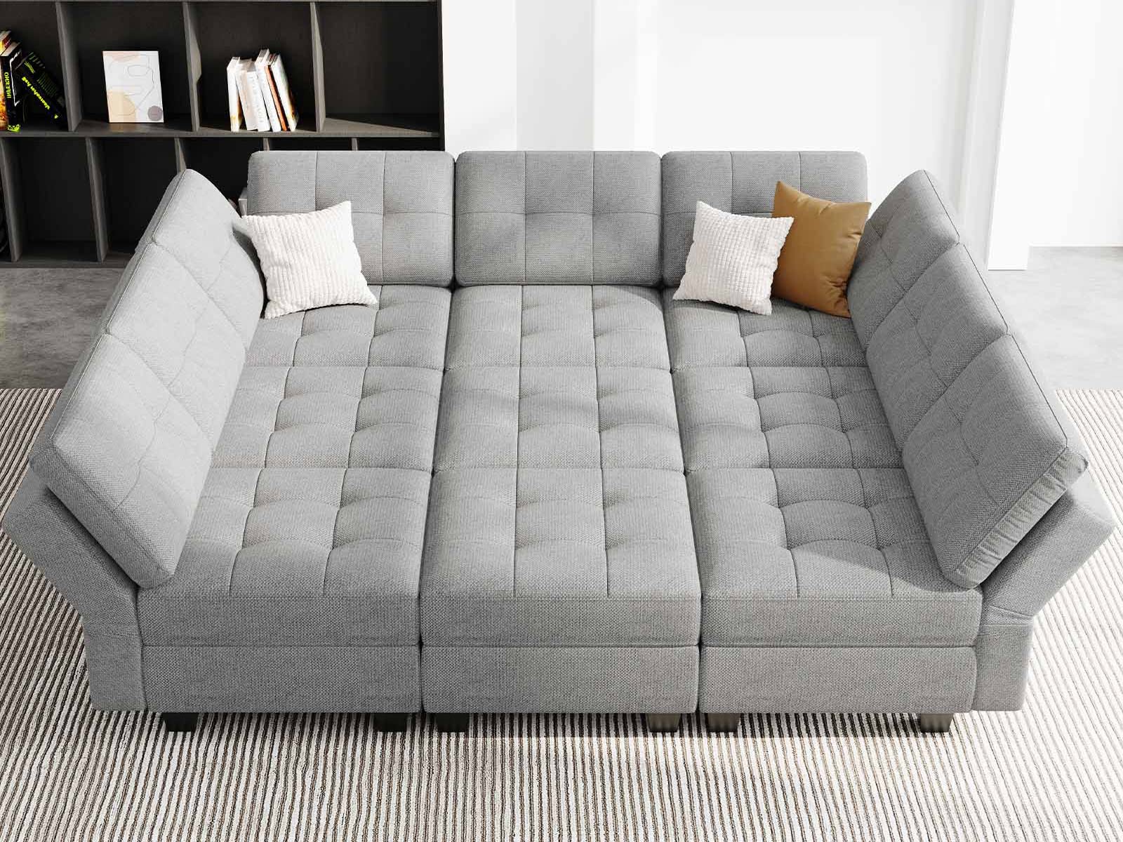 Modular Sofa Bed Set Sectional Oversized Couch Storage Seats EK HOME FURNITURE