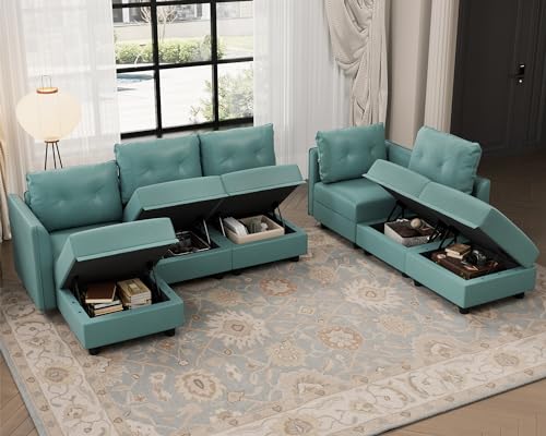 Oversized Modular Sofa Sectional Couch with Storage, Large 14 Seater U Shaped Sofa with Chaise EK HOME FURNITURE