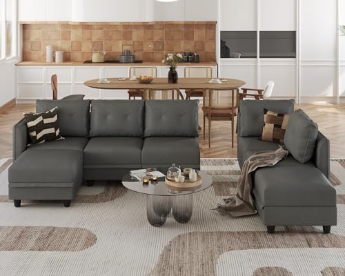 Oversized Modular Sofa Sectional Couch with Storage, Large 14 Seater U Shaped Sofa with Chaise EK HOME FURNITURE