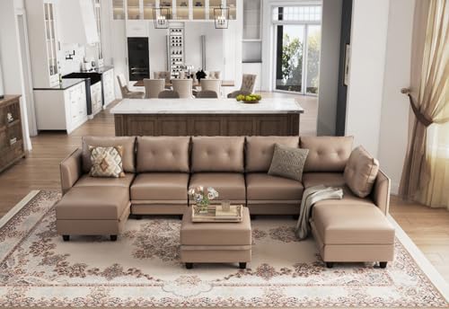 Oversized Modular Sofa Sectional Couch with Storage, Large 14 Seater U Shaped Sofa with Chaise EK HOME FURNITURE