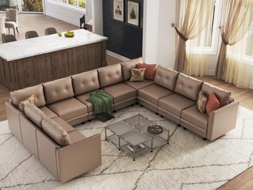 Oversized Modular Sofa Sectional Couch with Storage, Large 14 Seater U Shaped Sofa with Chaise EK HOME FURNITURE