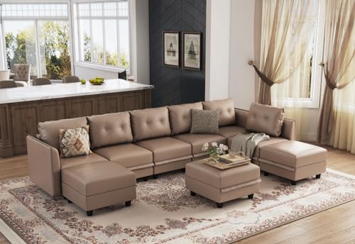 Oversized Modular Sofa Sectional Couch with Storage, Large 14 Seater U Shaped Sofa with Chaise EK HOME FURNITURE