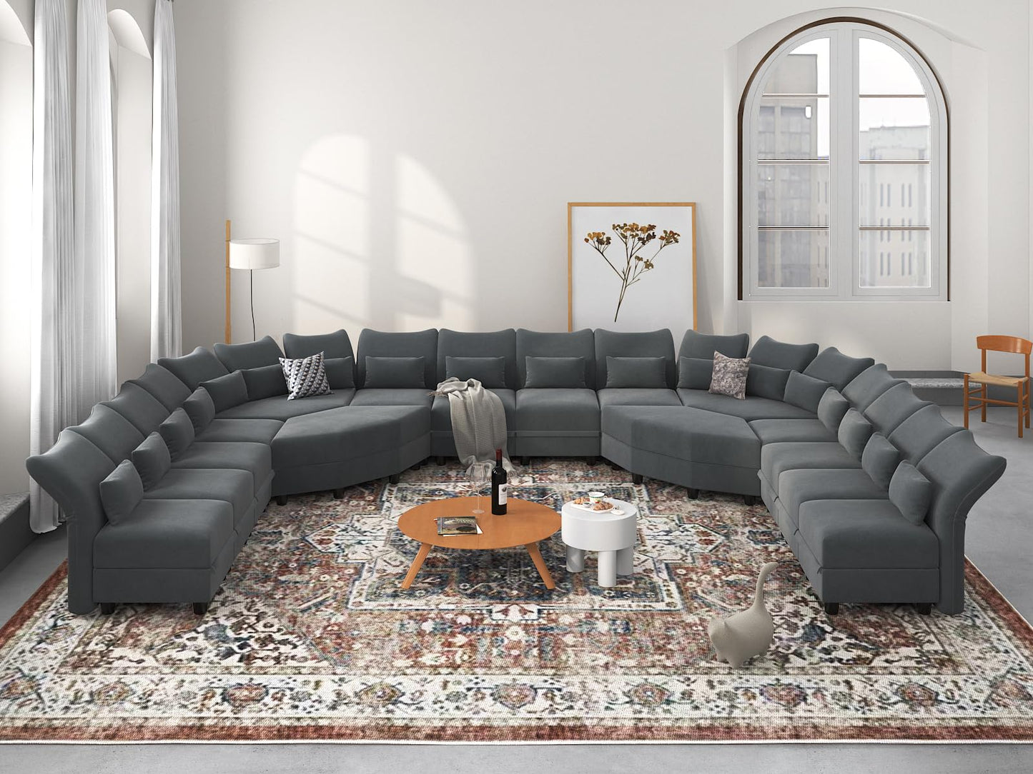 Reversible Sectional Sofa Modern Modular Sectional Couch with Chaise L Shaped Corner 8 Seater with Storage EK HOME FURNITURE