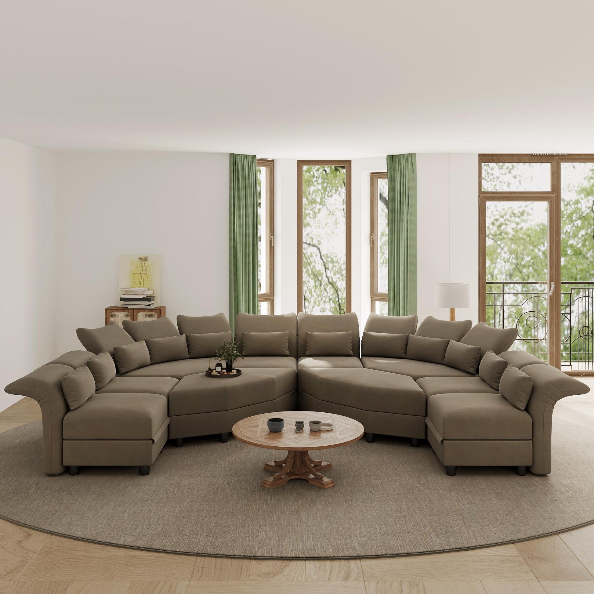 Reversible Sectional Sofa Modern Modular Sectional Couch with Chaise L Shaped Corner 8 Seater with Storage EK HOME FURNITURE