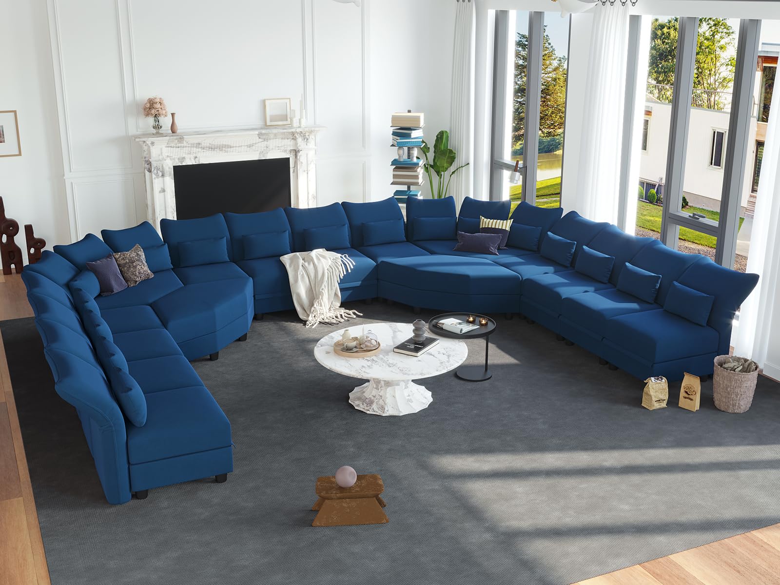 Reversible Sectional Sofa Modern Modular Sectional Couch with Chaise L Shaped Corner 8 Seater with Storage EK HOME FURNITURE