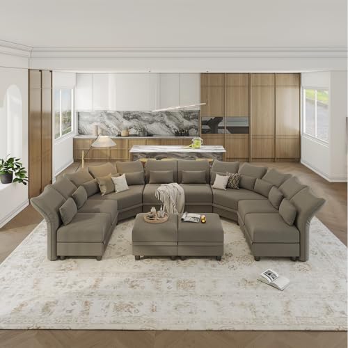 Reversible Sectional Sofa Modern Modular Sectional Couch with Chaise L Shaped Corner 8 Seater with Storage EK HOME FURNITURE