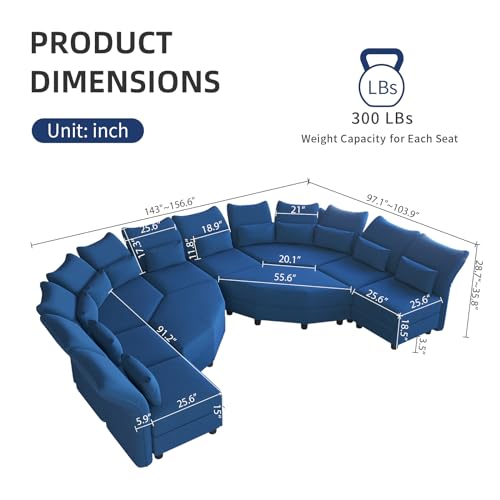 Reversible Sectional Sofa Modern Modular Sectional Couch with Chaise L Shaped Corner 8 Seater with Storage EK HOME FURNITURE