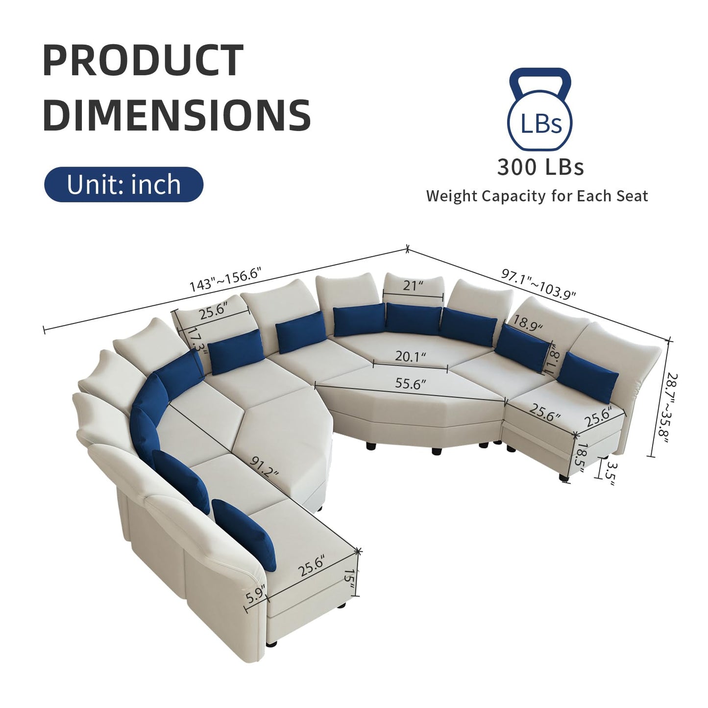 Reversible Sectional Sofa Modern Modular Sectional Couch with Chaise L Shaped Corner 8 Seater with Storage EK HOME FURNITURE