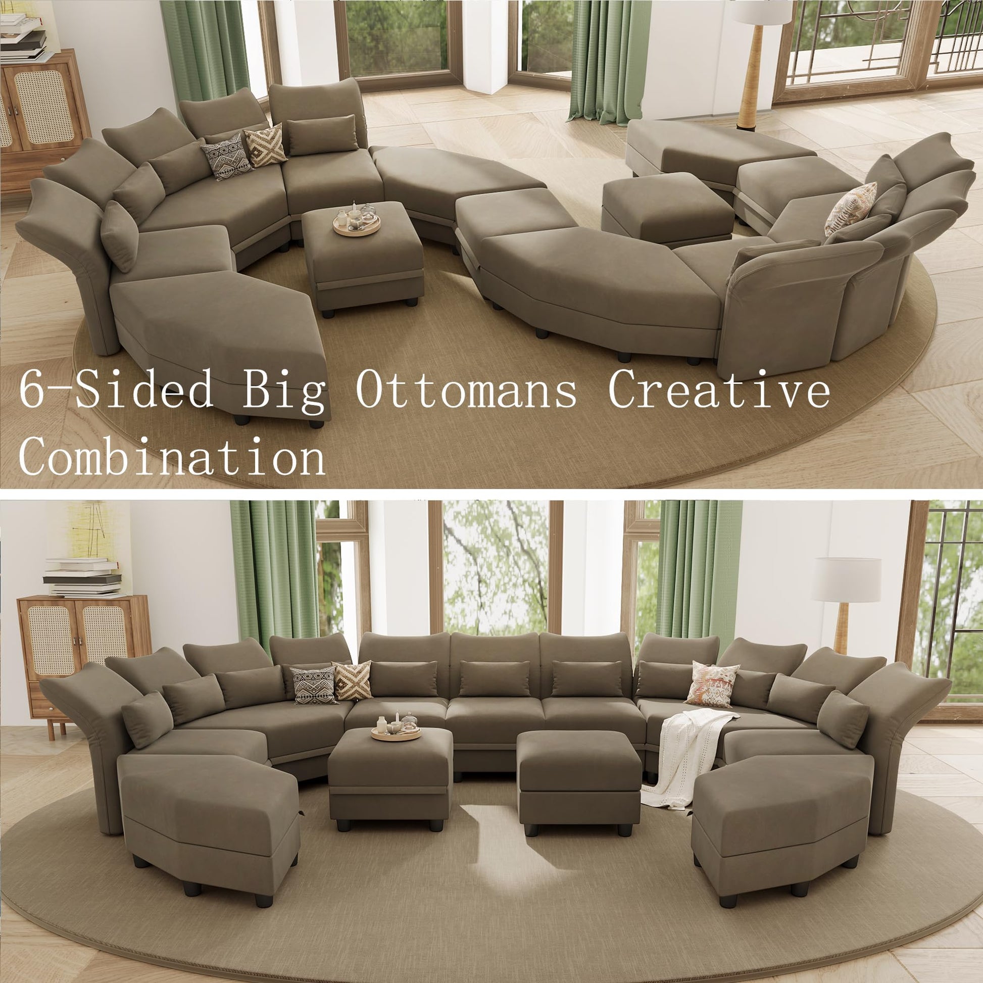 Reversible Sectional Sofa Modern Modular Sectional Couch with Chaise L Shaped Corner 8 Seater with Storage EK HOME FURNITURE