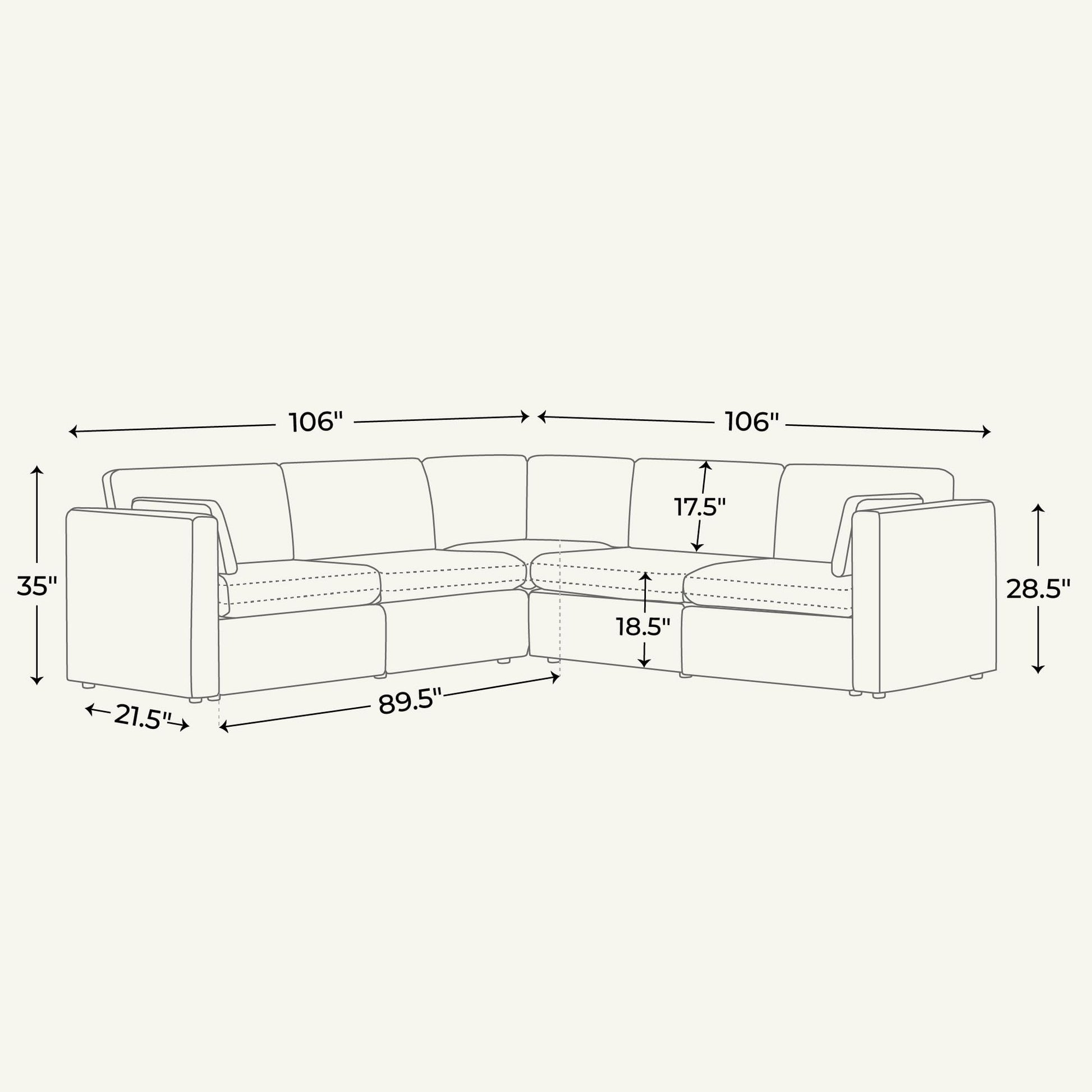 U-Shaped Modular Sofa Set, Extra Large Sectional Couch with Reversible Chaise, 146 inch Width EK HOME FURNITURE