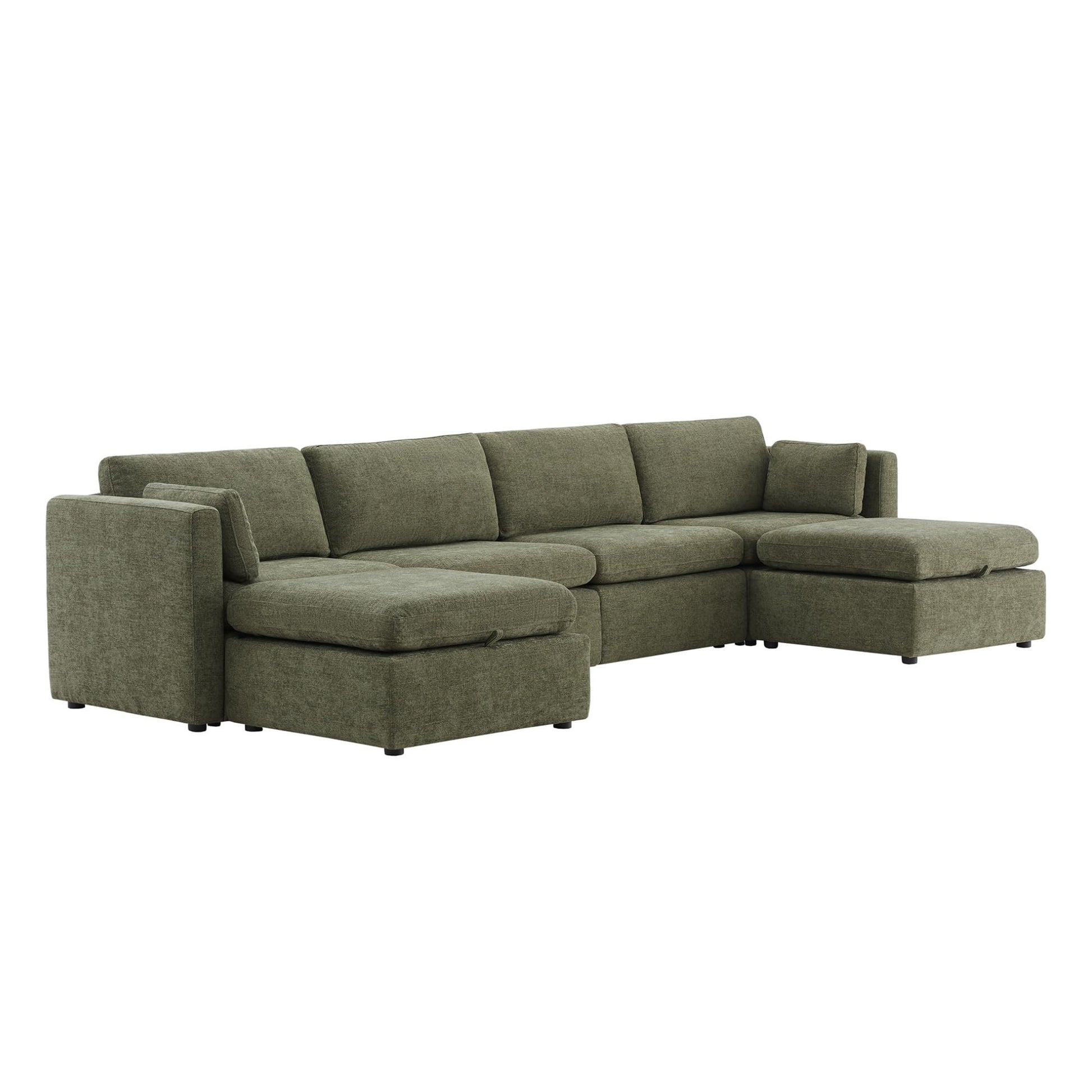 U-Shaped Modular Sofa Set, Extra Large Sectional Couch with Reversible Chaise, 146 inch Width EK HOME FURNITURE